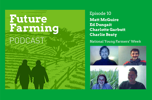 Graphic for the Future Farming Podcast featuring the participants