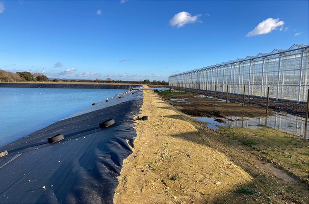 Water management grant: image of reservoir and glasshouse