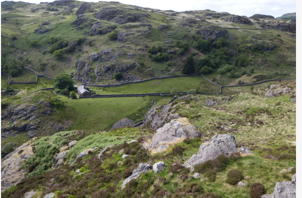 View of farm, Wallabarrow Crag