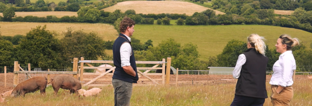 Farmers talking in a field