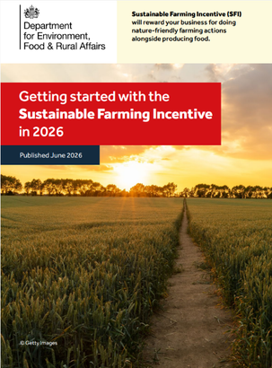 Front cover of Defra's ‘Getting started with SFI in 2026’  leaflet